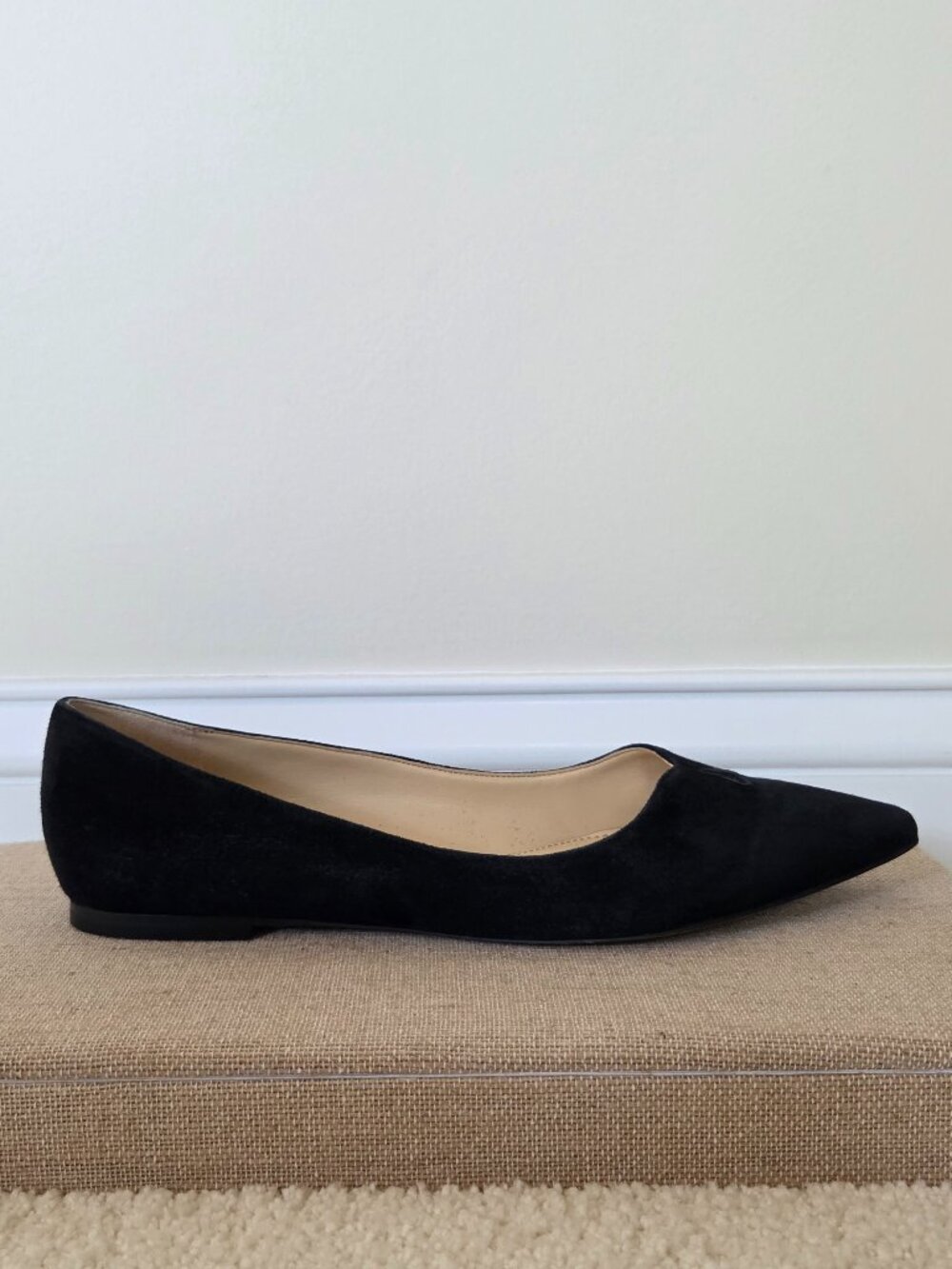 Sam Edelman Black Suede Pointed Toe Cutout Flats